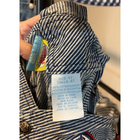 Vintage Thomas & Friends Striped Overall & Hat Set Size 4T - Picture 6 of 9